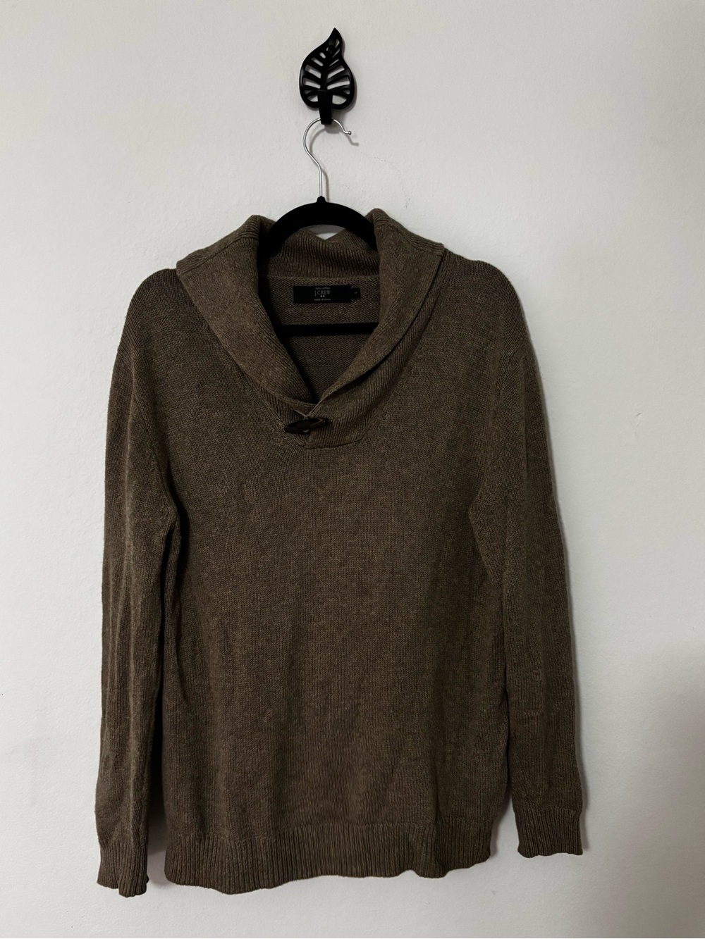 J.Crew Men’s Shawl Collar Toggle Sweater Olive S